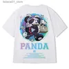 Men's T-Shirts Mens oversized short sleeved mens loose and trendy T-shirt quarter street top graphic Q240426