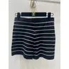 Women's Shorts designer 24 early spring, new knitted shorts from Mu, striped contrasting letter pattern, showing slimness, hips, fashionable high street women A08S