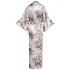 Meias Plus Tamanho Lady Lady Robe Print Flower Kimono Bathrobe