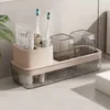 Supports de brosse à dents porte-brosse à dents transparente avec porte-brossage de salle de bain 2pcs support de brosse à dents et boîte de rangement de pinceau de précision de la salle de bain 240426