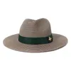 Chapéus largos Chapéus de moda Chapéu de balde de luxo para homens Mulheres coloras de jazz sólido Caps Top Caps Designer Panamá com fita verde vermelha sunhat