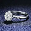 Anello moissanite d-color womens simulazione anello s925 anello sterling sier classico sei artigli 1 anello nuziale