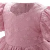 Girl's Dresses Baby Girls Tulle Princess Dress Flower Elegant 1st Baptism Birthday Party Ball Gown Summer Kids Wedding Evening Formal DressL2404