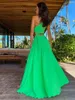 Abiti casual 2024 Fashion One Spalla Verde Verde Donne Donne Grow Out BodyCon Summer Sight Slip Wedding Party Vestidos Mujer