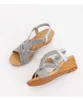Bohemian Style Open Toe Summer Sandal Comfortable Holiday Sandals Tourist Slope Heel Roman Women Flip Flop Sandles Heels 240228