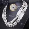 Vente chaude de 20 mm de large 2/3/4 Row Vvs Moisanite Diamond Cuban Link Chain S925 Silver Jewelry Hip Hop Fine Jewelry Collier Bracelet