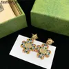 Shiny Colored Diamond Earrings Charm Tiger Head Designer Studs Women Flower Crystal Pendant Earring Eardrop For Party Anniversary With Gift Box