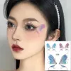 Tattoo Transfer Music Festival Glitter Butterfly Temporary Tattoo Stickers Shiny Wings Fake Tattoo Waterproof Hand Body Art Festival Face Makeup 240426