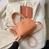 Bolsas de ombro de coloração sólida PU Couro Mulheres Matchel Bag de almofada Crossbody para 2024 bolsas pequenas fofas