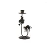 Candle Holders Halloween Bat Witch Desktop Tea Light Decorations Classic Candles Display Stand Wax Decor