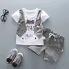 Set di abbigliamento per bambini estivi per ragazzi abiti in cotone per bambini t-shirt bowknot pantaloncini 2 pezzi/set set di abbigliamento per bambini