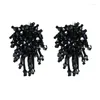 Boucles d'oreilles Stud Rice Perle Hand Woven Hyperbole Bouquet Oreille GroudS Perbe Simplicité Bohême Géométrie madame