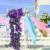 Decorative Flowers Artificial Hanging Vine Flower Violet Wall Garland Wedding Party Fake Plantation Po Props