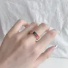 Cluster ringen Karachi 2024 S925 Sterling Silver Ring Dames Rainbow Zircon Full Set Instagram Style Fashion