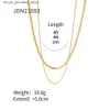 Anhänger Halsketten UWorld Einfacher Schmuck 18K Gold plattiert flach Schlangenkette Schicht Halskette Edelstahl Schlangenseile Kette Halskette Gift Q240426