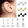 Stud 1Pair Fashion Titanium Steel Stud örhänge små kulskruvar små örhängen örat ben nagel läpp piercing kropp smycken d240426