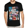 Рубашки серые гранд -мастерская футболка Auto Vice City Gta Game Tee рубашка мужская графическая обычая с коротким рукавом с коротким рубашкой с коротким рубашкой с коротким рубашкой.