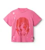 T-shirts Försäljning 2024 Barnkläder Lerande ansikte Kort ärm bokstäver Kort ärmar
