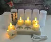 set of 6 LED Rechargeable TeaLight 3D Flame Candles Remote controlled with Timer Votive Candle for Wedding Christmas Party Decor 240416