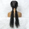 Wigs Braided Wigs Synthetic Lace Front Hair Wig Curly Water Wave Wig For African Woman Afro Frontal Cornrow Twist Boxing Braided Wigs