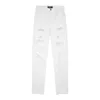 Sommartryckta jeans högkvalitativa jeansbyxor Knä Skinny Straight Casual Solid Classic Straight Jeans Cool Style Ksubi Jeans