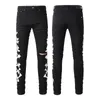 Jeans de créateurs pour la broderie pour hommes pantalons de rue High Street Femmes surdimensionnés Ripped Hole Denim Sket Skinny Jeans Man Fashion Streetwear Slim Slim Grey Jeans pour femme