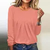 Women's Blouses Fashion Solid Color Blouse For Women Elegant Office O-Neck Slanke Higt Taille Top Temperament Simple Causal Ladies