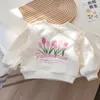 Conjuntos de roupas 2024 Primavera Autumn Girls Definir Detoon Flower Lace Camisa de manga cheia 2pcs Terno para crianças Moda Children Roupa