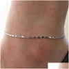 Anklets Simple Woman Casual/Sporty 14K Gold Chain Women Ankle Bracelet Jewelry Drop Delivery Otykt