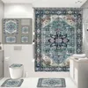 Shower Curtains Bohemian style shower curtain vintage light luxury polyester home decoration bathroom curtain with hook