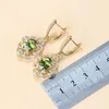 10-kleuren kubieke zirkonia vrouwen accessoires 18k goud vergulde olijfgroen zirkonia bedelarmband en ringjuwelen sets 240419
