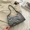 Bolsas de noite zebra impressão feminina bolsa de luxo Pu simples ombro submarino feminino diário de design diário bolsa bolsa bolsa de vaca saco de leopardo