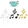 Decorative Flowers 18 Pcs Music Notes Cake Topper Party Decorations Paper Cup Cupcake Toppers Coffee