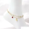 Anklets Charm Anklet Designer Gold Sier For Woman Europe America Fashion High Quality Heart Girlfriend Christmas Party Valentine Day D Ot7Qz