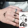 Transfert de tatouage étanche tatouage temporaire autocollant noir peint petit tatouage art du corps faux tatouage henné flash tatouage pour femmes hommes 240426