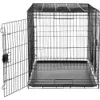 Cat Carriers Crates Houses Foldable metal wire dog cage with tray durable puppy house 48 X 30 X 32.5 inches double door black dog cage inside 240426