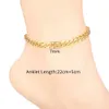 Strängar Retro Mens Ankle Armband Bohemian Gold Cuban Ankle Summer Beach Girl Barefoot Leg Chain Bohemian Jewelry 240424