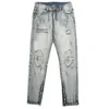 Marca de moda de jeans masculina Jeans de jeans American Mens Washable grossa BETs com zíper 2404