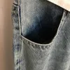 Jeans ad alta vita ambientati donne da donna ricamo pantaloni in denim pantaloni larghi gambe larghi