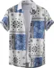 القمصان غير الرسمية للرجال الصيف رجالي قصيرة الأكمام قميص هاواي بايزلي طباعة زر غير رسمية أسفل القمصان aloha الملابس eashtetic رجل 240424