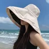 Szerokie brzegowe czapki wiadra czapki damskie lato Panama ręcznie robiona duża głowa 18CM Rozmiar Koreańska wersja Sun Cat Casual Beach Hat Travel Foolble Dome Fisherman C J240425