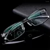 Óculos de sol Bifocal Reading Glasses Ajuste Progressivo Visão Luz convertida para homens