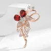 Broches rubis bauhinia ramine de fleur de cristal fleur broche bac à revers corsage de mariage bijoux pour femmes bijoux cadeau