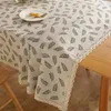 テーブルクロス00011小さな新鮮な綿とリネンのテーブルクロスデイジー田舎の学生寮ホワイトダストプルーフ非スリップ装飾C