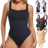 Tamas do corpo do treinador da cintura feminina Tampas de pescoço quadrado Tampas de barriga de barriga sem costura Shapewear com tanques de tanga Bodys Ruys 240425