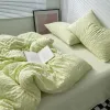 set set di biancheria da letto per ragazze a colori solidi nordici Coppia coppia copripiumino con foglio cuscino doppio punto da letto a punto singolo set completo