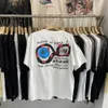 Trendy Herren-T-Shirt-Buchstaben Schaumdruck gewaschenen T-Shirts hochwertige Vintage Hip Hop Baumwolle Lose Kurzarm Y2K T-Shirts