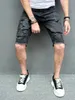 Jeans masculinos Mens verão curto buraco ultrafino de cinco pontos de comprimento da rua de rua