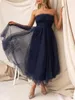Casual Dresses Women Strapless Tulle Dress Solid Color Summer Backless Party For Cocktail Beach Streetwear Aesthetic Clothes