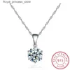 Pendant Necklaces 925 sterling silver necklace AAA CZ zirconia pendant necklace suitable for womens chain necklaces black thread necklaces S-N46 Q240426